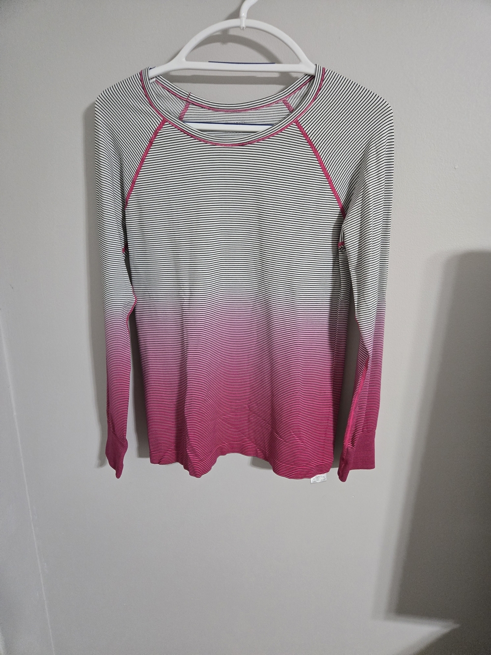 Everlast White and Pink Ombre Long Sleeve Tee